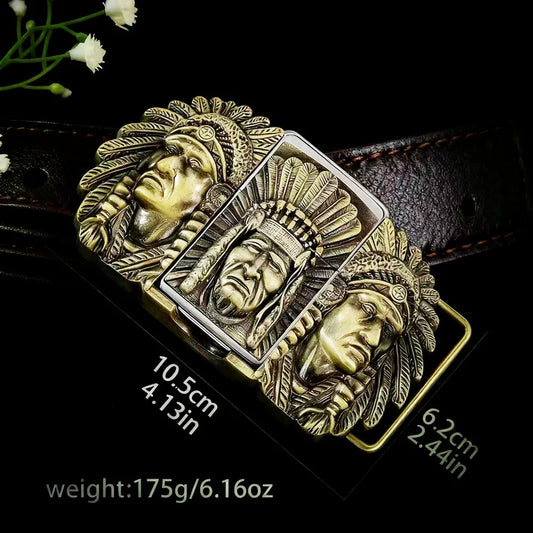 Trendy Lighter Metal Belt Buckle Lighter Personalized Lighters Smoking Men'S Gadgets Cigarette Accessories Men'S Gifts